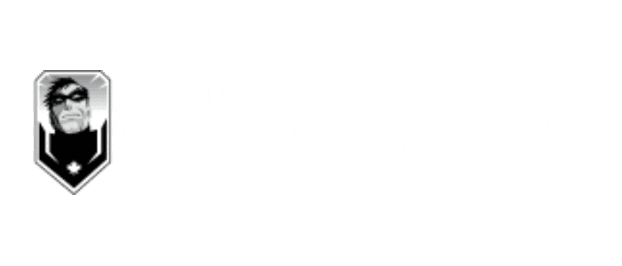 A green background with white letters that say ottawa comlex.